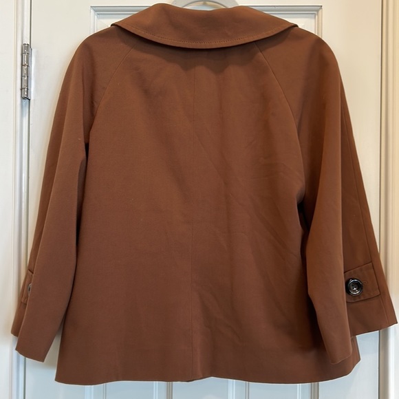 Kasper Sportswear Brown Jacket with Tortoise Buttons and Leopard Lining sz.10 - Picture 6 of 8